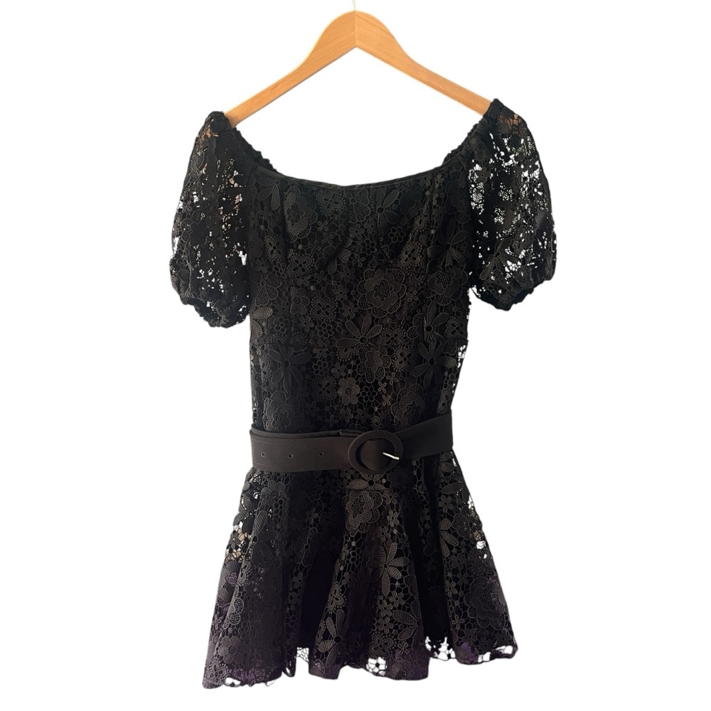 Karina Grimaldi MELANI Revolve Black Floral Lace Dress Sz XS - Picture 9 of 15